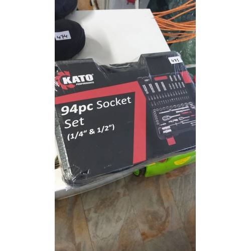 475 - KATO Performance 94-piece socket set includes 1/4