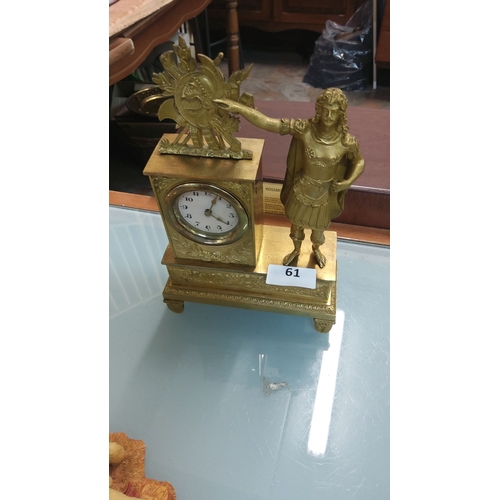 61 - Antique French Empire Clock with Louis XV1 dressed as Caesar - Late 20th Century - working (beautifu... 