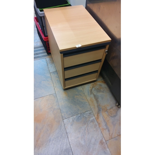 94 - 3 drawer wooden under desk filing cabinet