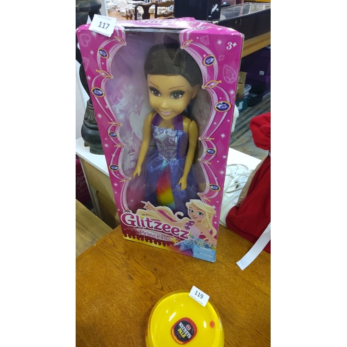 117 - Glitzeez Princess doll in original packaging.