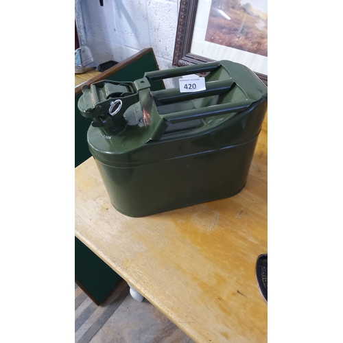 420 - Red Star 5 Litre Jerry Can features a robust military style with cotter pin lock, cold rolled plate,... 