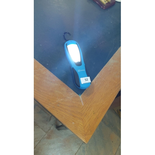 52 - Portable LED work light by Active AP Torches, featuring a hook for hanging.