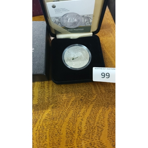 99 - 2010 Irish €10 silver proof coin, issued by the Central Bank of Ireland. Includes original box and c... 