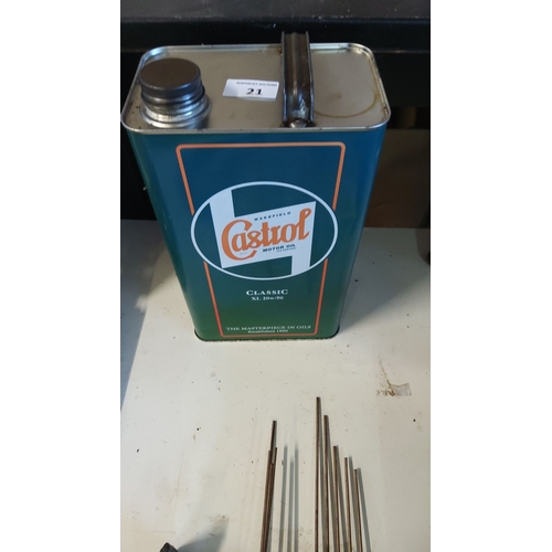 21 - Vintage Castrol Motor Oil tin can, Classic XL 20w/50.(near full)