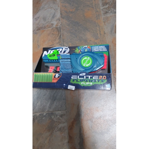 269 - Nerf Elite 2.0 Flipshots Flip-8, boxed. Includes 8 flipping barrels.