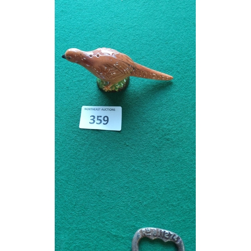 359 - Vintage West German ceramic bird pheasant, marked 