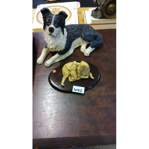 495 - Teviotdale Labrador with pups and Border Collie by Regency Fine Arts, crafted in resin.