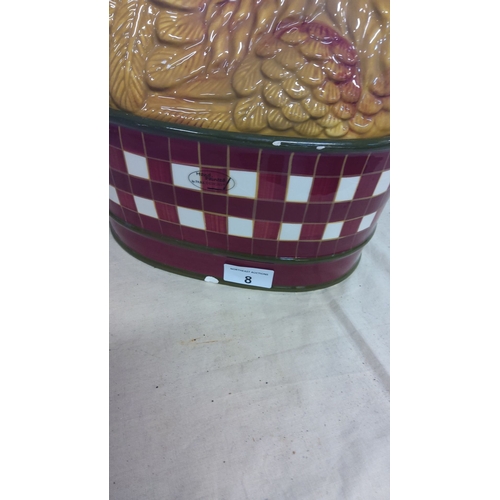 8 - Ceramic rooster egg holder by Park Designs, featuring vibrant colors and checkered base detailing.