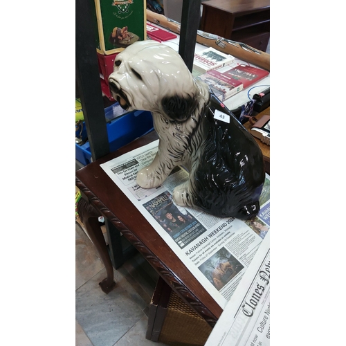 43 - Hand-painted ceramic dog figurine with a glossy finish.