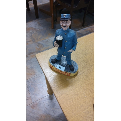 45 - Painted Guinness Zookeeper figurine and captioned 