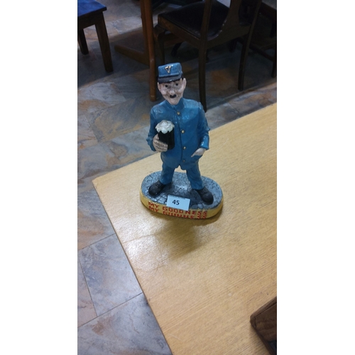 45 - Painted Guinness Zookeeper figurine and captioned 