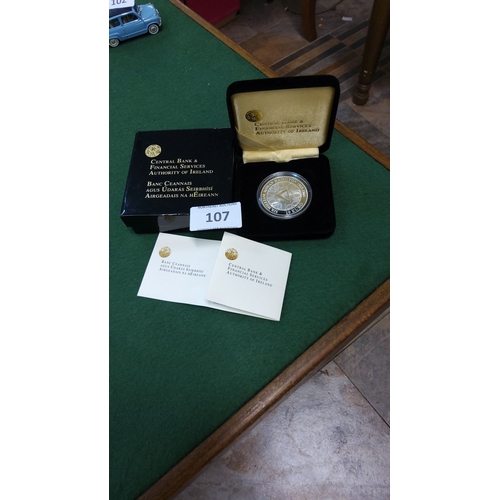 107 - Irish Central Bank 10 Euro coin, boxed, in pristine condition.(Sir William Rowan Hamilton)