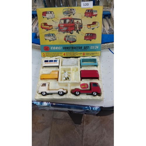 120 - Vintage Corgi Constructor Set, GS24. Commer models with interchangeable parts. Includes milk float, ... 