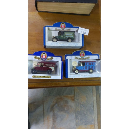 138 - Set of three Oxford die-cast model vehicles with vintage designs.