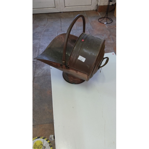 135 - Victorian copper and brass coal scuttle, circa 1900.