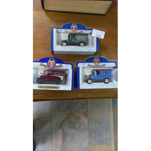 138 - Set of three Oxford die-cast model vehicles with vintage designs.