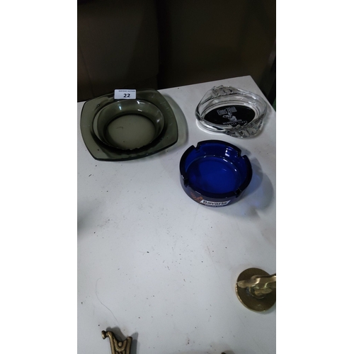 22 - 3 Breweriana Ashtrays