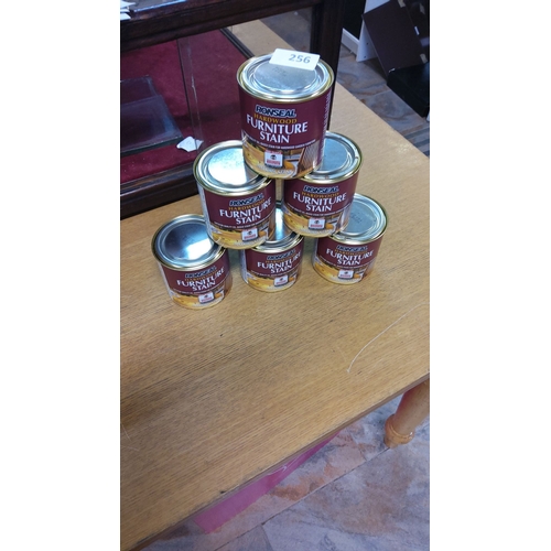 256 - 6 tins of 250ml clear varnish