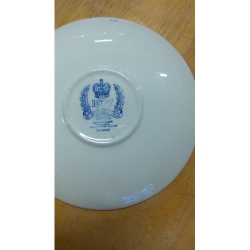 293 - Balmoral 1977 blue and white porcelain tea set by Broadhurst. Celebrates Queen's Silver Jubilee. Fea... 