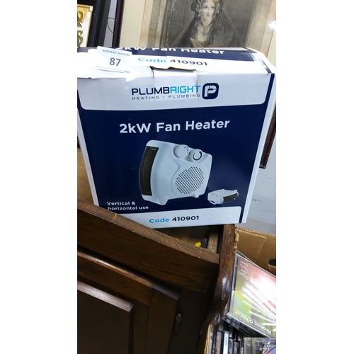 87 - New 2 KW Fan Heater