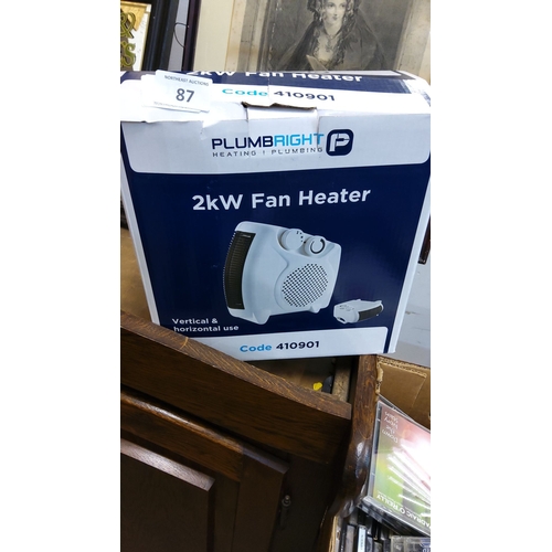 87 - New 2 KW Fan Heater