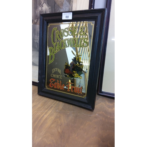 88 - Vintage Crosse & Blackwell’s mirrored advertising sign, early 20th century. Black wood frame.