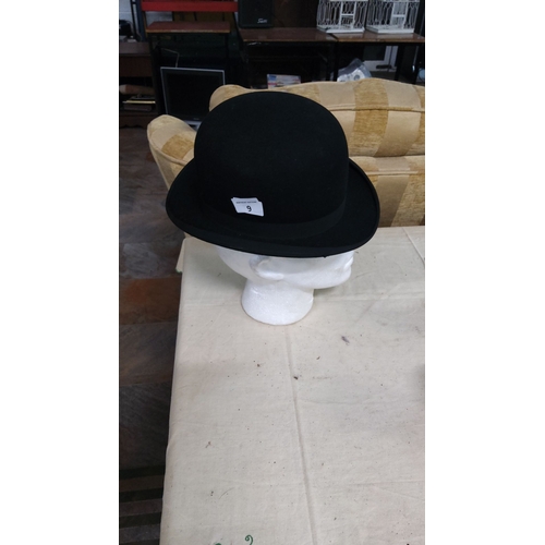 9 - R. W. Forsyth felt bowler hat, from the early 20th century, satin-lined.(7 and 1/8)