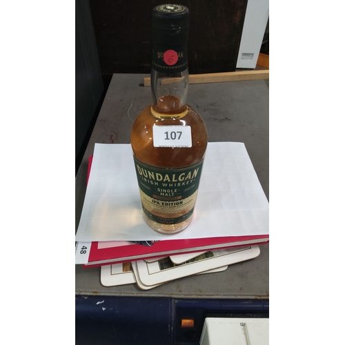 107 - Dundalgan Irish Whiskey Single Malt IPA Edition, 700ml. Matured in IPA-seasoned barrels. Product of ... 