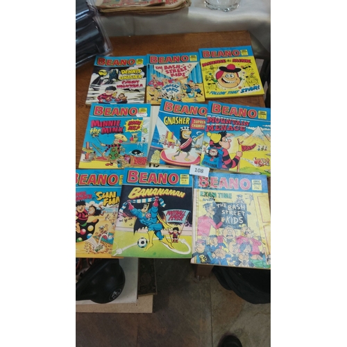 108 - Vintage Beano Comic Library Issues x 9 (1990s immaculate condition)