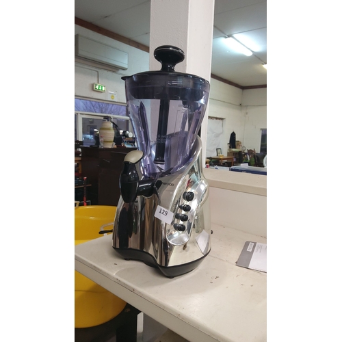 129 - Kenwood smoothie maker with chrome finish, multiple control settings, and a large blending jug.(pwo)