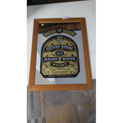 22 - Framed Chivas Regal Whisky Mirror features iconic branding and 