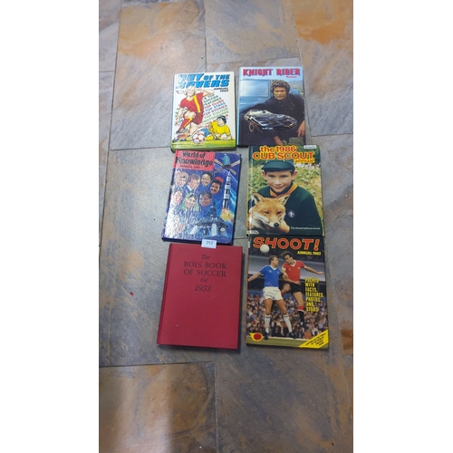 252 - Includes *The Boys’ Book of Soccer* (1953), *Roy of the Rovers* (1982), *Knight Rider* (1986), and o... 