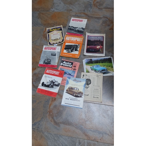 260 - 1960s-1970s car magazines, brochures, and posters, including *Autocar*, *Autosport*, and Hillman Min... 