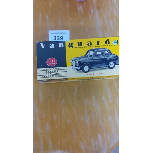 339 - Vanguards 1:43 Scale Die-Cast Austin A35 Model, Green, from the 1950s-60s, in original packaging. Bu... 