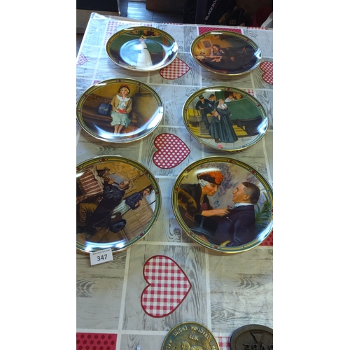 347 - Set of six collectible Norman Rockwell plates, Knowles Fine China, 1986. Limited editions from “Rock... 