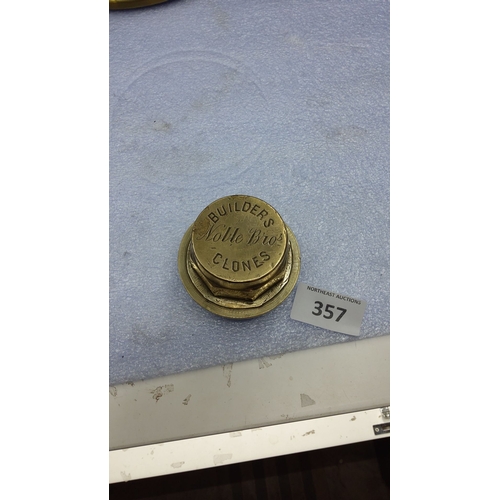 357 - Brass cart nut, 