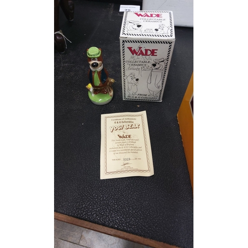 75 - Wade Yogi bear collectable figurine, hand-painted, numbered 329/1500 with original box and Certifica... 