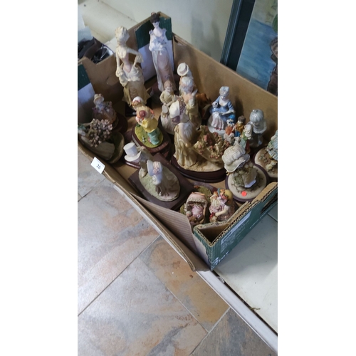 26 - Mixed lot of vintage porcelain figurines, including Victorian-style ladies, children, and pastoral s... 