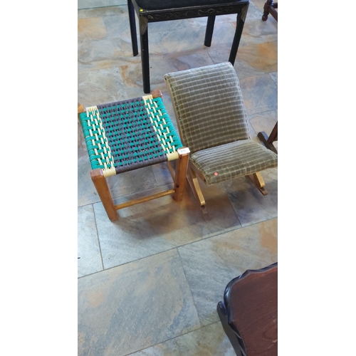 315 - Woven stool and footstool