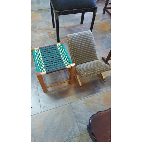 315 - Woven stool and footstool