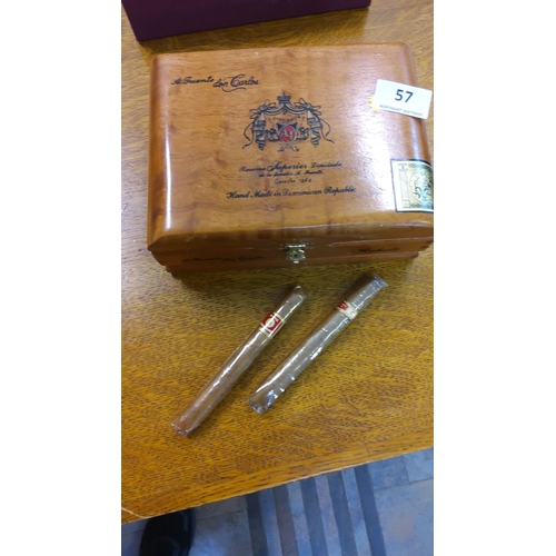 57 - Arturo Fuente cedar cigar box with emblazoned crest, Reserve Superior Limitada, made in the Dominica... 