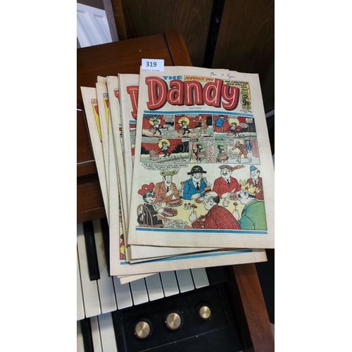 319 - Lot of vintage **Dandy** comics, including issue No. 2298 from 1983. Iconic British publication feat... 