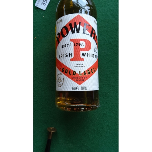 355 - Powers Gold Label Irish Whiskey, 350ml, 40% ABV. Triple-distilled. (unopened)