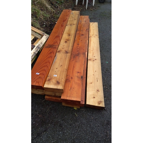 461 - Four lengths of 8ft x 9 inches x 3 inches planks