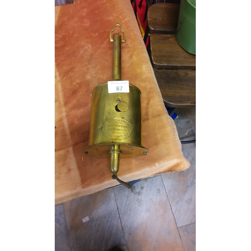 87 - Excellent condition Mid 19th century brass clockwork spit jack (Temple & Crook,Ironmongers,Motcomb S... 