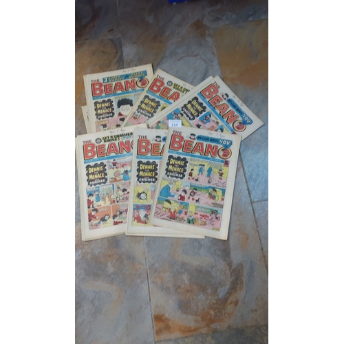 214 - Vintage 1982 Beano comic lot, featuring Dennis the Menace and Gnasher with vibrant covers.(12)