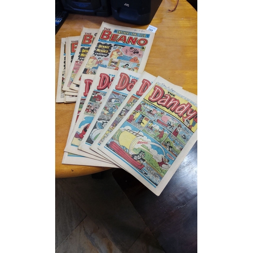 269 - Vintage lot of **Beano** and **Dandy** comics, featuring classic British humor strips, showcasing ic... 