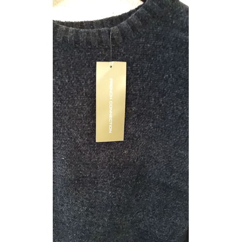 312 - French Connection navy blue sweater, new with tags. Classic crew neck design with soft textured fabr... 