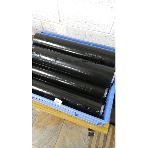 394 - 6 rolls of black pallet wrap