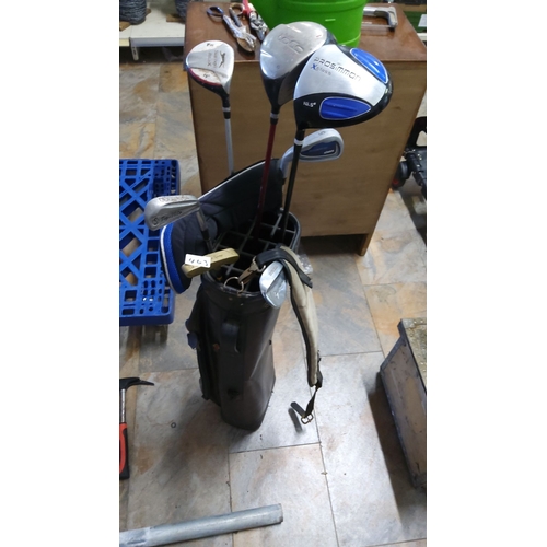 463 - Mixed golf club set with vintage Top-Flite irons, Prosimmons X-Class driver, and additional woods. I... 